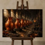 Premium Wall Art Yatay Html Edition – NM3-ORG-CF-H-002 displayed on a studio easel