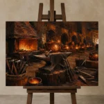 Premium Wall Art Yatay Html Edition – NM3-ORG-CF-H-003 displayed on a studio easel