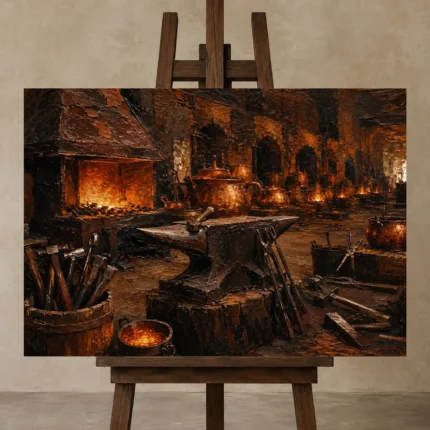 Premium Wall Art Yatay Html Edition – NM3-ORG-CF-H-003 displayed on a studio easel