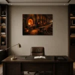 Premium Wall Art Yatay Html Edition – NM3-ORG-CF-H-004 displayed in a contemporary gallery-inspired room