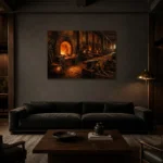 Premium Wall Art Yatay Html Edition – NM3-ORG-CF-H-004 shown in a warm modern interior