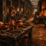 Copper Passage Worktable Orange Entryway Wall Art