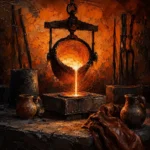 Copper Cabinet Glowing Crucible Orange Home Office Wall Art