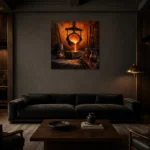 Premium Wall Art Kare Html Edition – NM3-ORG-CF-S-001 shown in a warm modern interior