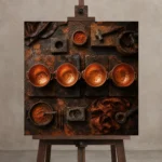 Premium Wall Art Kare Html Edition – NM3-ORG-CF-S-002 displayed on a studio easel