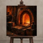 Premium Wall Art Kare Html Edition – NM3-ORG-CF-S-004 displayed on a studio easel