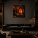 Premium Wall Art Kare Html Edition – NM3-ORG-CF-S-004 shown in a warm modern interior