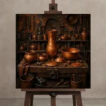 Premium Wall Art Kare Html Edition – NM3-ORG-CF-S-005 displayed on a studio easel