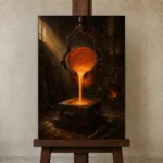 Premium Wall Art Dikey Html Edition – NM3-ORG-CF-V-001 displayed on a studio easel