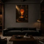 Premium Wall Art Dikey Html Edition – NM3-ORG-CF-V-001 shown in a warm modern interior