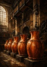 Copper Threshold Row Of Hammered Copper Vessels Orange Living Room Wall Art