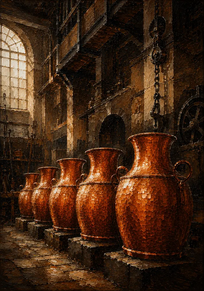 Copper Threshold Row Of Hammered Copper Vessels Orange Living Room Wall Art