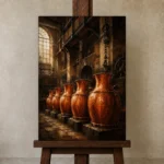 Premium Wall Art Dikey Html Edition – NM3-ORG-CF-V-002 displayed on a studio easel