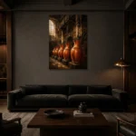 Premium Wall Art Dikey Html Edition – NM3-ORG-CF-V-002 shown in a warm modern interior