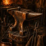 Copper Reliquary Anvil Orange Study Wall Art