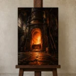 Premium Wall Art Dikey Html Edition – NM3-ORG-CF-V-004 displayed on a studio easel