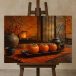 Premium Wall Art Yatay Html Edition – NM3-ORG-PS-H-001 displayed on a studio easel