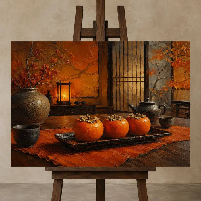 Premium Wall Art Yatay Html Edition – NM3-ORG-PS-H-001 displayed on a studio easel