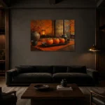 Premium Wall Art Yatay Html Edition – NM3-ORG-PS-H-001 shown in a warm modern interior
