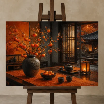 Premium Wall Art Yatay Html Edition – NM3-ORG-PS-H-002 displayed on a studio easel