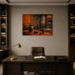 Premium Wall Art Yatay Html Edition – NM3-ORG-PS-H-002 displayed in a contemporary gallery-inspired room