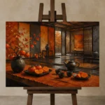Premium Wall Art Yatay Html Edition – NM3-ORG-PS-H-003 displayed on a studio easel