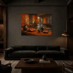Premium Wall Art Yatay Html Edition – NM3-ORG-PS-H-003 shown in a warm modern interior