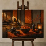 Premium Wall Art Yatay Html Edition – NM3-ORG-PS-H-004 displayed on a studio easel