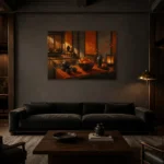 Premium Wall Art Yatay Html Edition – NM3-ORG-PS-H-004 shown in a warm modern interior