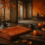 Persimmon Passage Folded Textile Orange Dining Room Wall Art