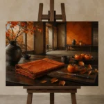 Premium Wall Art Yatay Html Edition – NM3-ORG-PS-H-005 displayed on a studio easel