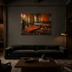 Premium Wall Art Yatay Html Edition – NM3-ORG-PS-H-005 shown in a warm modern interior
