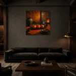 Premium Wall Art Kare Html Edition – NM3-ORG-PS-S-001 shown in a warm modern interior