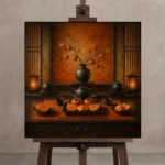 Premium Wall Art Kare Html Edition – NM3-ORG-PS-S-003 displayed on a studio easel