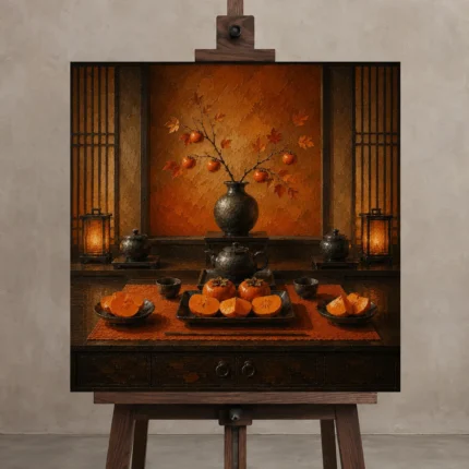 Premium Wall Art Kare Html Edition – NM3-ORG-PS-S-003 displayed on a studio easel
