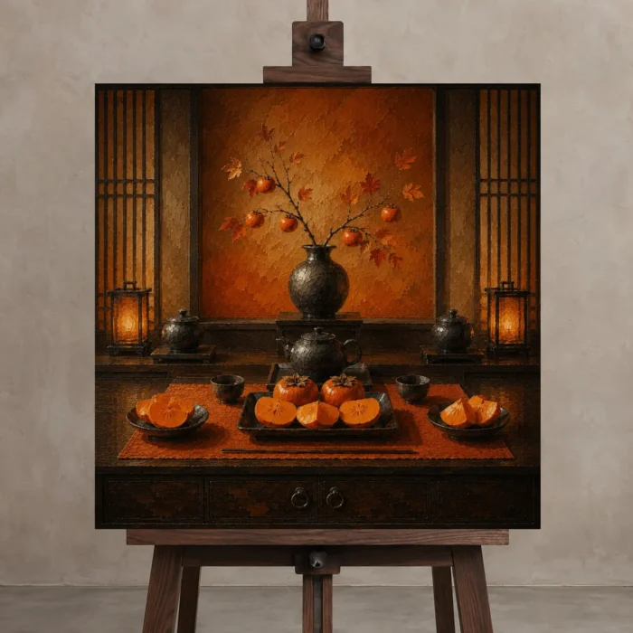 Premium Wall Art Kare Html Edition – NM3-ORG-PS-S-003 displayed on a studio easel