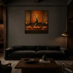 Premium Wall Art Kare Html Edition – NM3-ORG-PS-S-003 shown in a warm modern interior