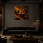 Premium Wall Art Kare Html Edition – NM3-ORG-PS-S-004 shown in a warm modern interior