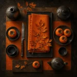 Persimmon Constellation Folded Textile Orange Dining Room Wall Art