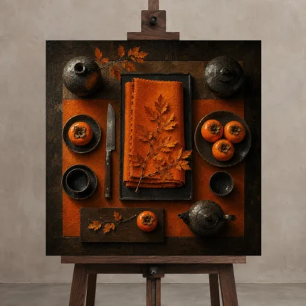 Premium Wall Art Kare Html Edition – NM3-ORG-PS-S-005 displayed on a studio easel