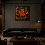 Premium Wall Art Kare Html Edition – NM3-ORG-PS-S-005 shown in a warm modern interior