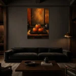 Premium Wall Art Dikey Html Edition – NM3-ORG-PS-V-001 shown in a warm modern interior