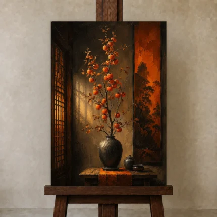 Premium Wall Art Dikey Html Edition – NM3-ORG-PS-V-002 displayed on a studio easel