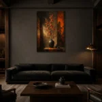 Premium Wall Art Dikey Html Edition – NM3-ORG-PS-V-002 shown in a warm modern interior