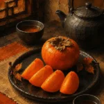 Persimmon Reliquary Tea Setting Orange Kitchen Wall Art