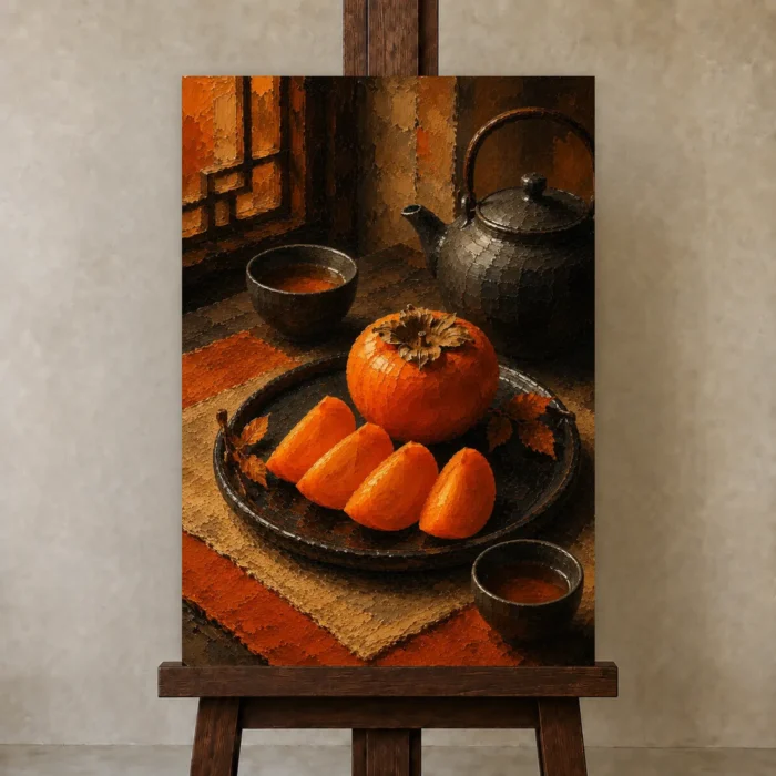 Premium Wall Art Dikey Html Edition – NM3-ORG-PS-V-003 displayed on a studio easel