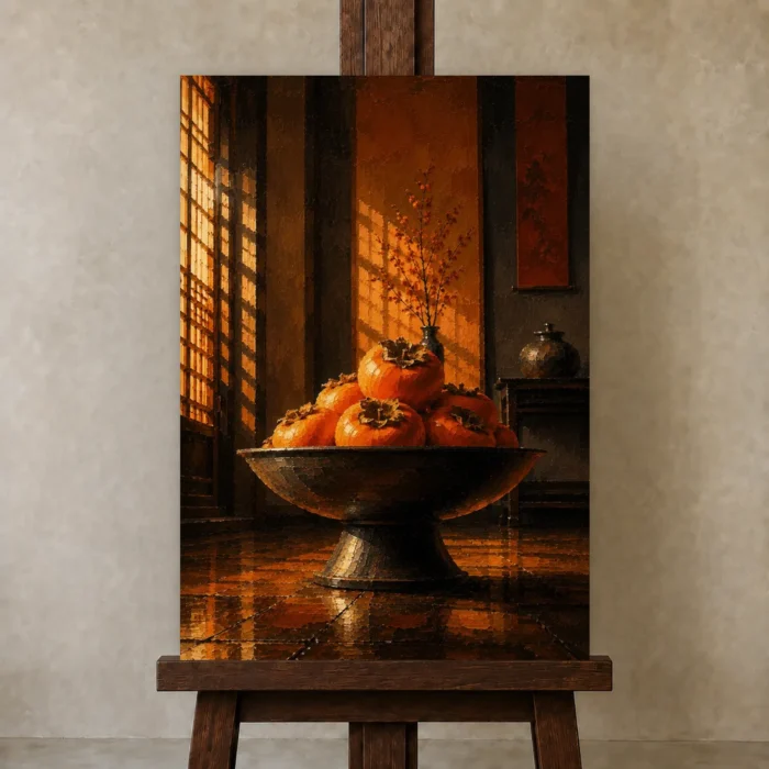 Premium Wall Art Dikey Html Edition – NM3-ORG-PS-V-004 displayed on a studio easel