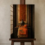 Premium Wall Art Dikey Html Edition – NM3-ORG-PS-V-005 displayed on a studio easel