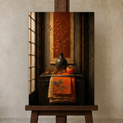 Premium Wall Art Dikey Html Edition – NM3-ORG-PS-V-005 displayed on a studio easel