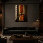 Premium Wall Art Dikey Html Edition – NM3-ORG-PS-V-005 shown in a warm modern interior